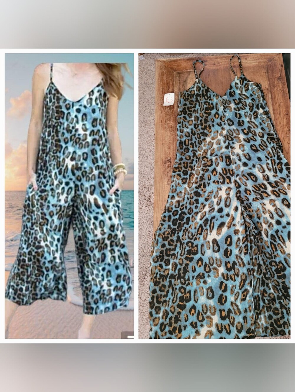 NWOT Raga Anthropologie Wide Leg Jumpsuit Leopard Cheetah Print